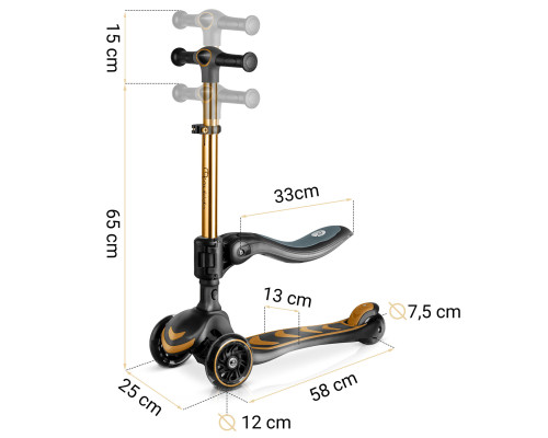 Самокат дитячий триколісний Nukido Filippo золотистий