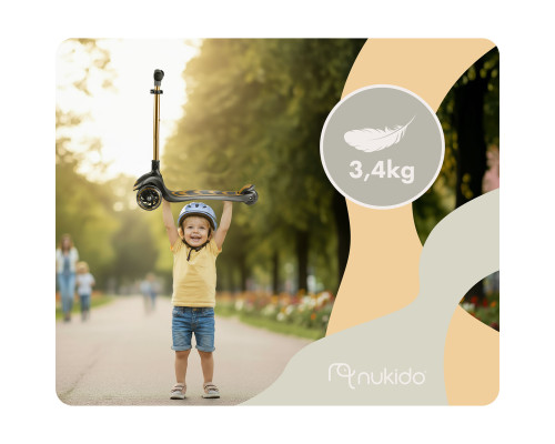 Самокат дитячий триколісний Nukido Filippo золотистий