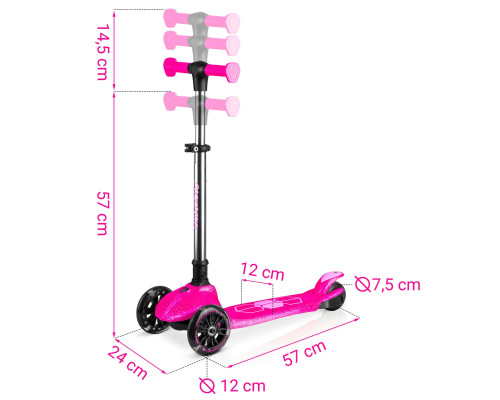 Самокат дитячий триколісний Ricokids Jelly рожевий