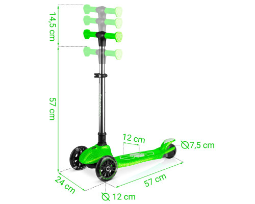 Самокат дитячий триколісний Ricokids Jelly зелений
