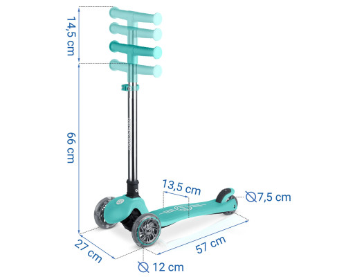 Самокат дитячий триколісний Ricokids Glow бірюзовий