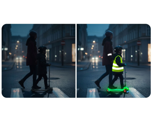 Самокат дитячий триколісний Ricokids Glow бірюзовий