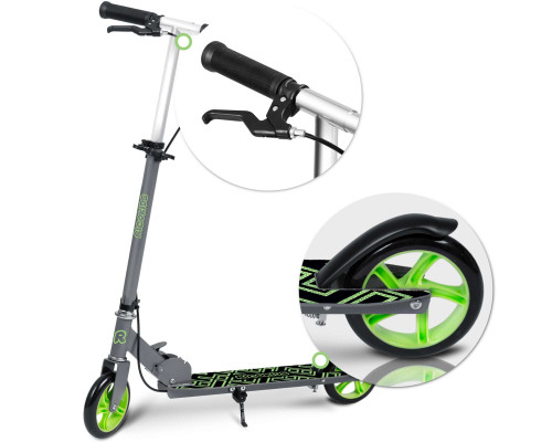 Дитячий самокат Ricokids Kodi сіро-зелений