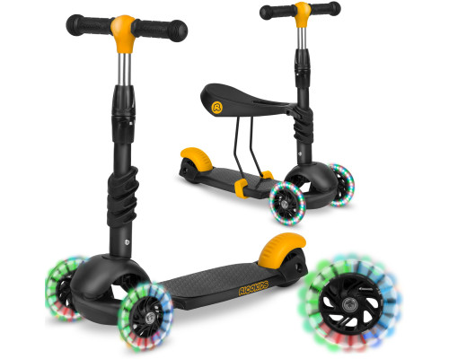 Дитячий самокат триколісний Ricokids Cubi чорно-помаранчевий