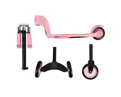 Самокат 2в1 NILS FUN HLB202, рожевий