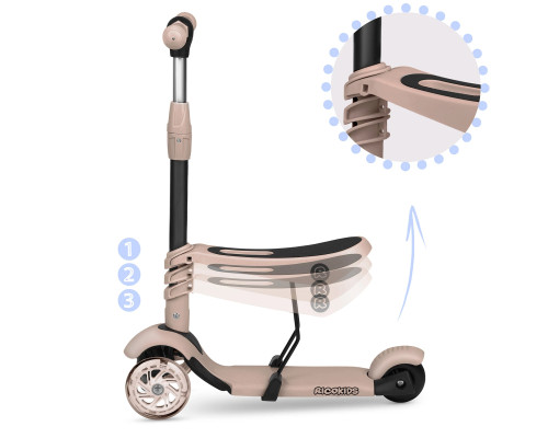 Самокат дитячий триколісний Ricokids Todi бежевий