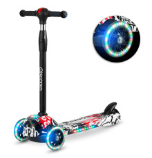 Самокат дитячий триколісний Ricokids Piko чорно-червоний