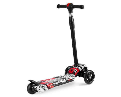 Самокат дитячий триколісний Ricokids Piko чорно-червоний