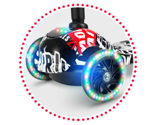 Самокат дитячий триколісний Ricokids Piko чорно-червоний