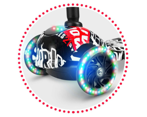 Самокат дитячий триколісний Ricokids Piko чорно-червоний