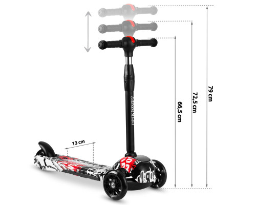 Самокат дитячий триколісний Ricokids Piko чорно-червоний