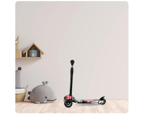 Самокат дитячий триколісний Ricokids Piko чорно-червоний
