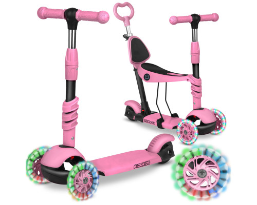 Дитячий самокат триколісний Ricokids Todi рожевий