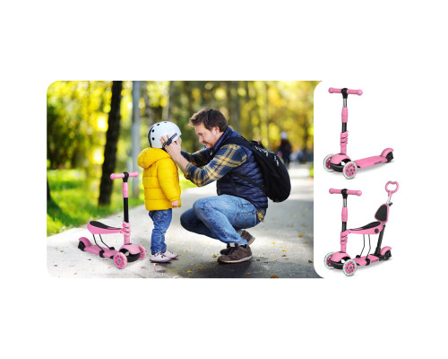 Дитячий самокат триколісний Ricokids Todi рожевий