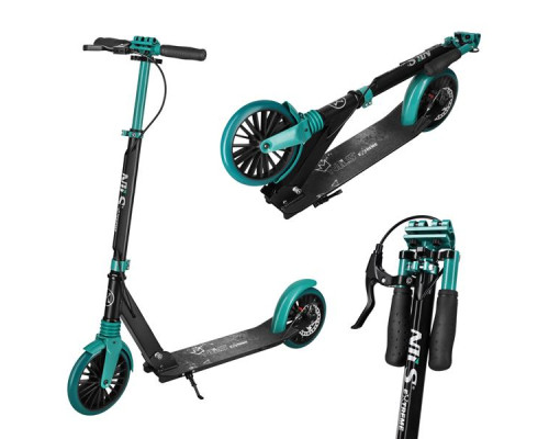 Самокат складний NILS EXTREME HM181T, чорно-зелений