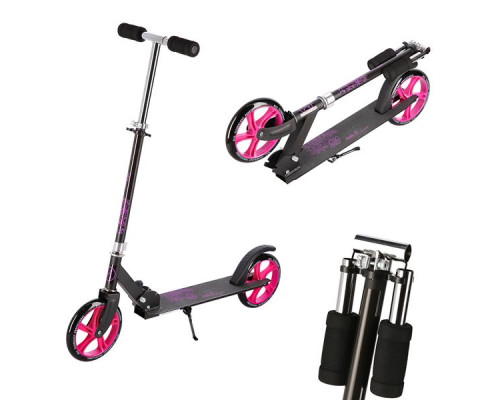 Самокат складний Nils Extreme HM603, чорно-рожевий