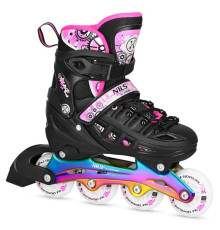 Роликові ковзани 4в1 NILS EXTREME NH10905 розмір S 31-34, чорно-рожеві