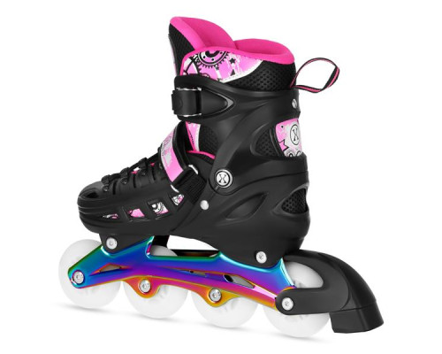 Роликові ковзани 4в1 NILS EXTREME NH10905 розмір M 35-38, чорно-рожеві
