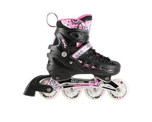 Роликові ковзани 4в1 NILS EXTREME NH10905 розмір M 35-38, чорно-рожеві