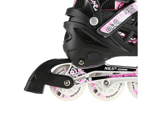 Роликові ковзани 4в1 NILS EXTREME NH10905 розмір M 35-38, чорно-рожеві