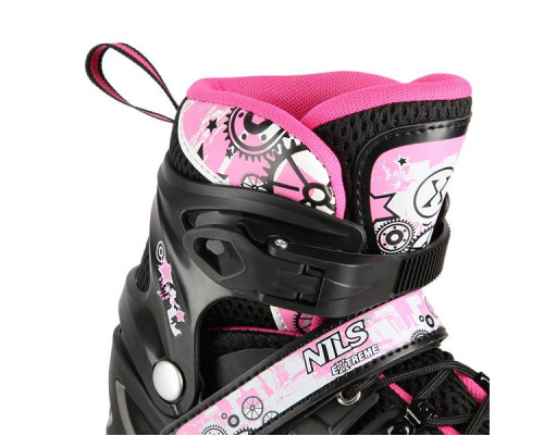 Роликові ковзани 4в1 NILS EXTREME NH10905 розмір M 35-38, чорно-рожеві