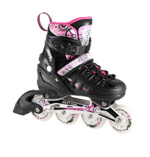 Роликові ковзани 4в1 NILS EXTREME NH10905 розмір S 31-34, чорно-рожеві