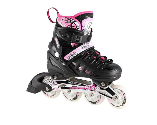 Роликові ковзани 4в1 NILS EXTREME NH10905 розмір S 31-34, чорно-рожеві