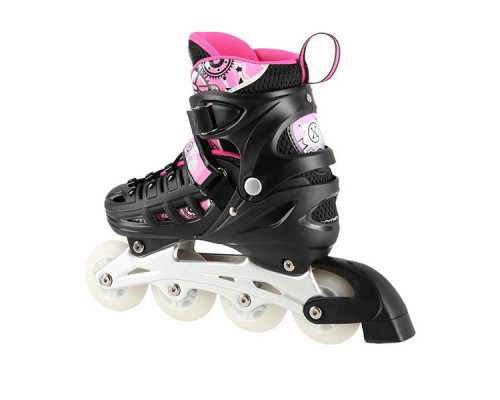 Роликові ковзани 4в1 NILS EXTREME NH10905 розмір S 31-34, чорно-рожеві