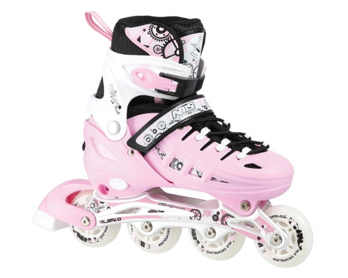 Роликові ковзани 4в1 NILS EXTREME NH1090 розмір S 31-34, рожеві