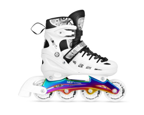 Роликові ковзани 4в1 NILS EXTREME NH10905 розмір S 31-34, чорно-білі