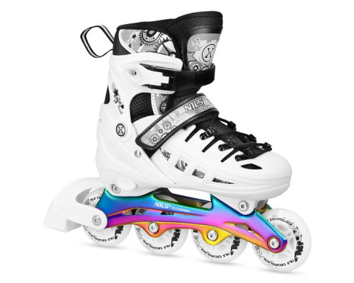 Роликові ковзани 4в1 NILS EXTREME NH10905 розмір M 35-38, чорно-білі