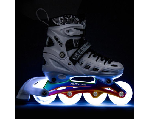 Роликові ковзани 4в1 NILS EXTREME NH10905 розмір L 39-42, чорно-білі