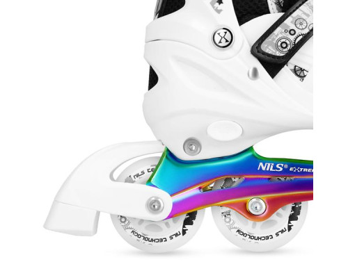 Роликові ковзани 4в1 NILS EXTREME NH10905 розмір L 39-42, чорно-білі