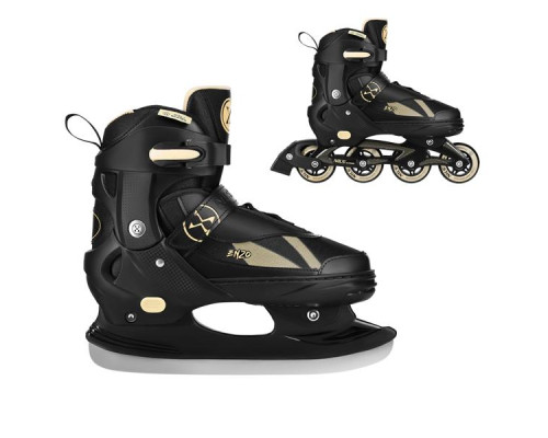 Роликові ковзани 2в1 NILS EXTREME NH382 розмір S 32-35, чорно-золотисті