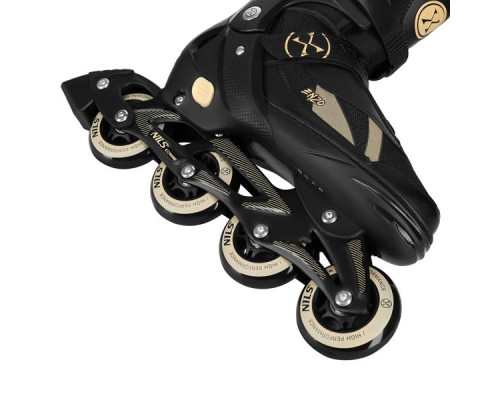 Роликові ковзани 2в1 NILS EXTREME NH382 розмір S 32-35, чорно-золотисті