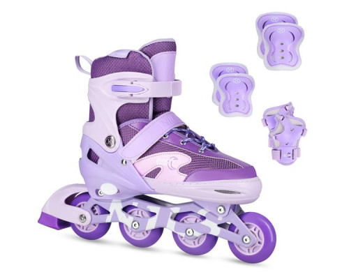 Роликові ковзани з комплектом захисту NILS EXTREME Moonbeam NA0189 розмір L 39-42, фіолетові