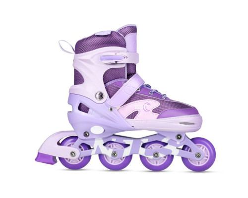 Роликові ковзани з комплектом захисту NILS EXTREME Moonbeam NA0189 розмір L 39-42, фіолетові