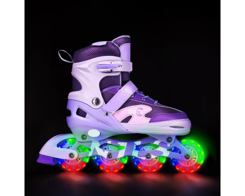 Роликові ковзани з комплектом захисту NILS EXTREME Moonbeam NA0189 розмір L 39-42, фіолетові