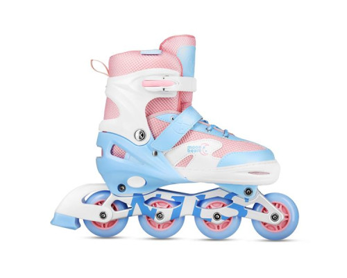Роликові ковзани з комплектом захисту NILS EXTREME Moonbeam NA0189 розмір M 35-38, блакитно-рожеві