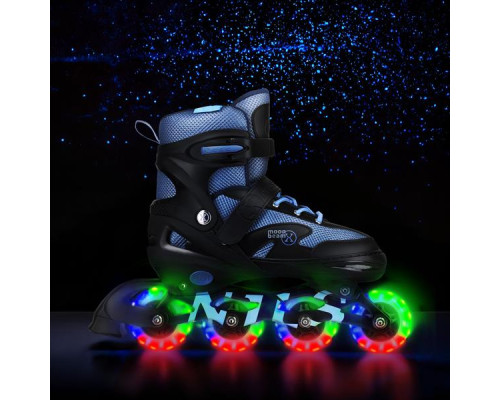 Роликові ковзани з комплектом захисту NILS EXTREME Moonbeam NA0189 розмір S 31-34, чорно-сині