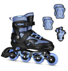 Роликові ковзани з комплектом захисту NILS EXTREME Moonbeam NA0189 розмір M 35-38, чорно-сині