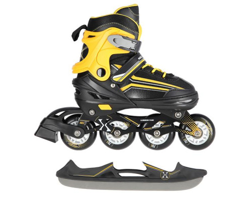 Роликові ковзани 2в1 NILS EXTREME NH18190 розмір M 34-38, чорно-жовті