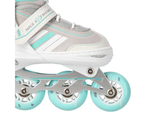 Роликові ковзани 2в1 NILS EXTREME NH18191 розмір S 29-33, біло-блакитні