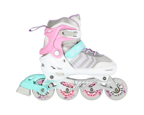 Роликові ковзани 4в1 NILS EXTREME NH18192 розмір S 29-33, біло-рожеві