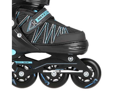 Роликові ковзани 2в1 NILS EXTREME NH11912A розмір S 31-34, чорно-блакитні