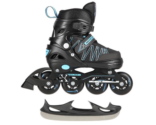 Роликові ковзани 2в1 NILS EXTREME NH11912A розмір S 31-34, чорно-блакитні