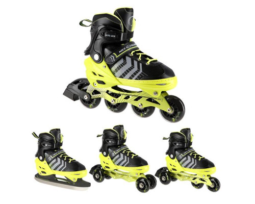 Роликові ковзани 4в1 NILS EXTREME NH18192 розмір M 34-38, чорно-жовті