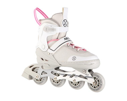 Роликові ковзани 2в1 NILS EXTREME NH18188 розмір M 34-38, сіро-рожеві