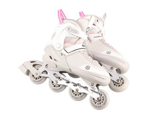 Роликові ковзани 2в1 NILS EXTREME NH18188 розмір M 34-38, сіро-рожеві