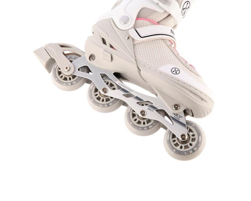 Роликові ковзани 2в1 NILS EXTREME NH18188 розмір M 34-38, сіро-рожеві